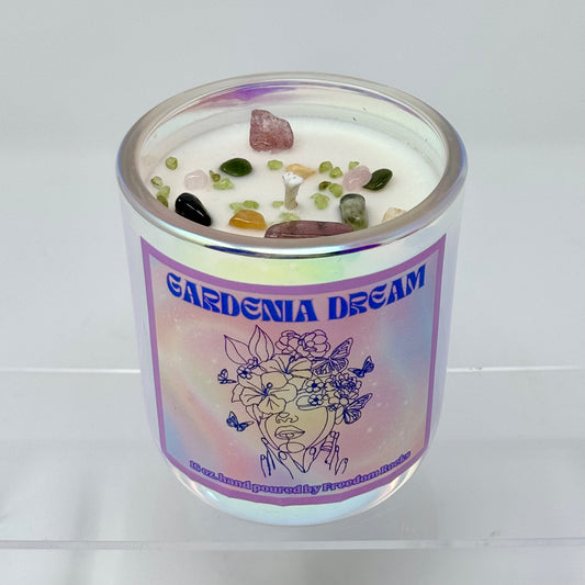 14oz Gardenia Dream Soy Candle in Aura Glass Jar