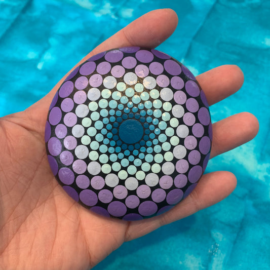 Blue and Purple Ombre Mandala Stone