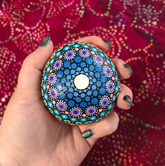 Colorful Dot Art Mandala Stone