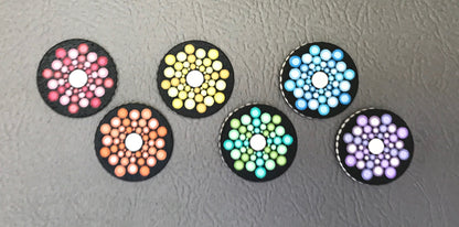 Rainbow Mandala Magnet Set