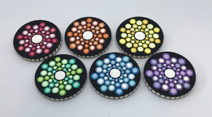 Rainbow Mandala Magnet Set