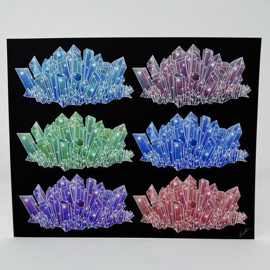10 x 8” Colorful Crystal Cluster Art Print