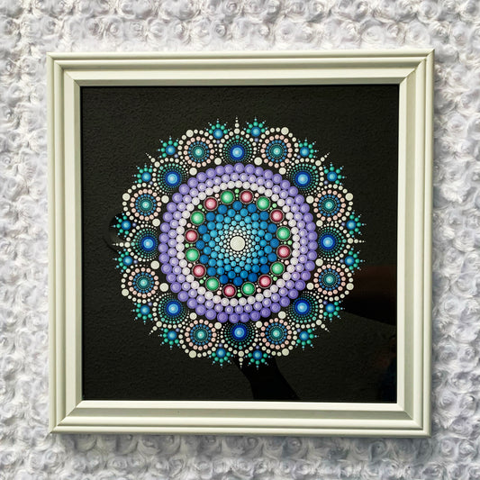 12 x 12" Dot Mandala Art Print With Frame