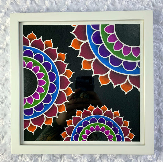 11 x 11" Colorful Mandalas Art Print With Frame