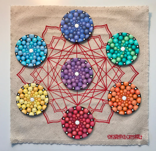Chakra Dot Art Mandala Disc Set